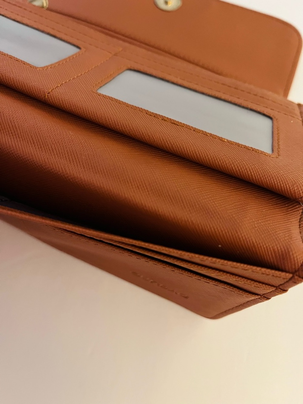 OURBAG Faux Leather Sunflower Trifold Wallet Boho Clutch Brown Cutout Design - Picture 8 of 12
